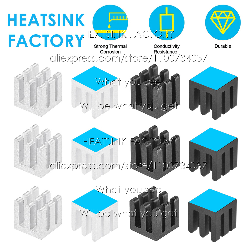 Aluminium Extrusion - Dissipatore di calore in alluminio 10x10x10mm