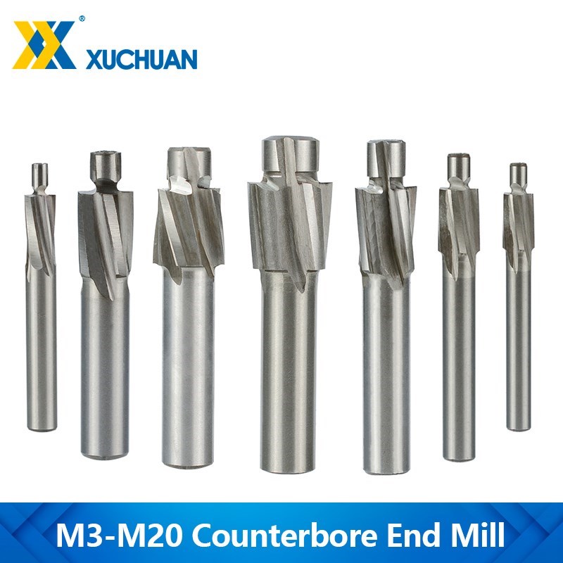 End Mill Set - 4 Flauto HSS Svasatore Fresa M3-M20
