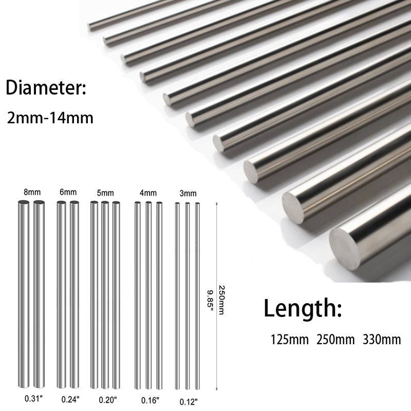 Linear Rod 8Mm - 1/5Pc Acciaio Inossidabile Solido Asta Rotonda