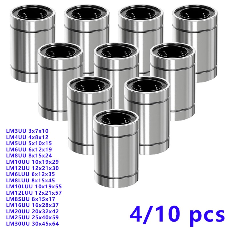 Linear Rod 8Mm - 4/10PCS LM8UU LM10UU LM16UU LM12UU Cuscinetto